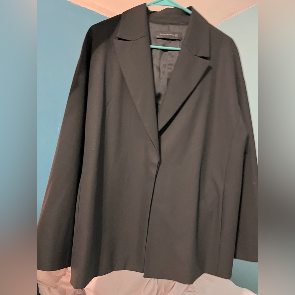 Zara Oversized Single Button Black Blazer Medium